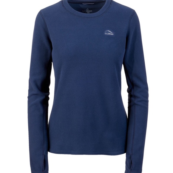 Women's L.L.Bean Fleece Base Layer Crew, Long-Sleeve, Size M - Nautical Navy - Picture 4 of 4
